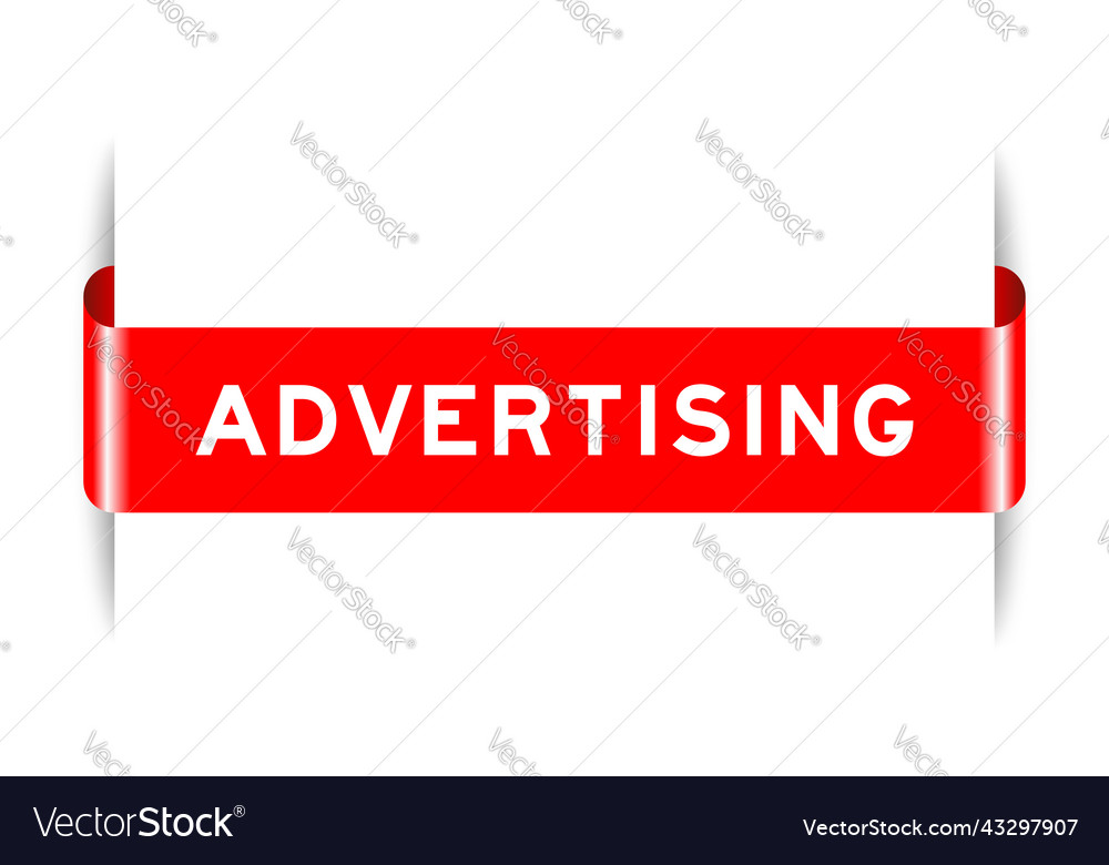 Red color inserted label banner with word