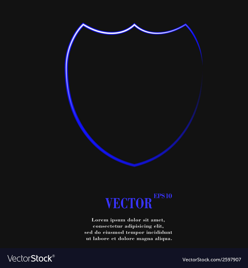 Shield protection flat modern web button and space
