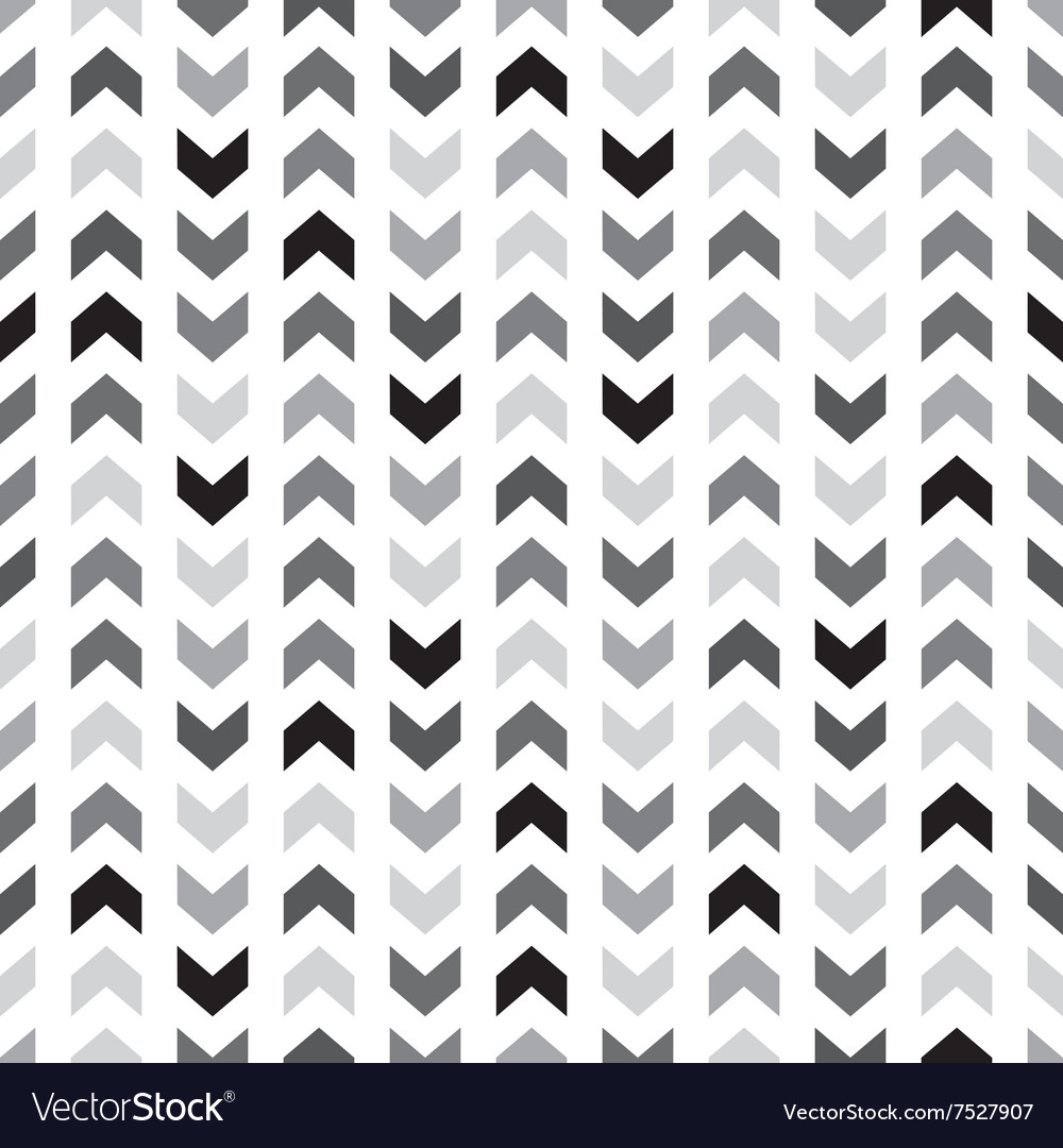 Tile pattern with grey and black arrows on white