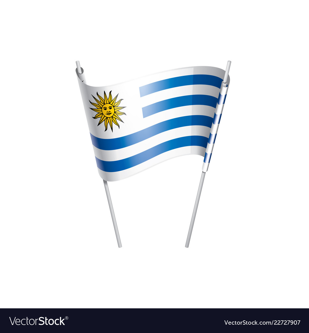 Uruguay flag on a white