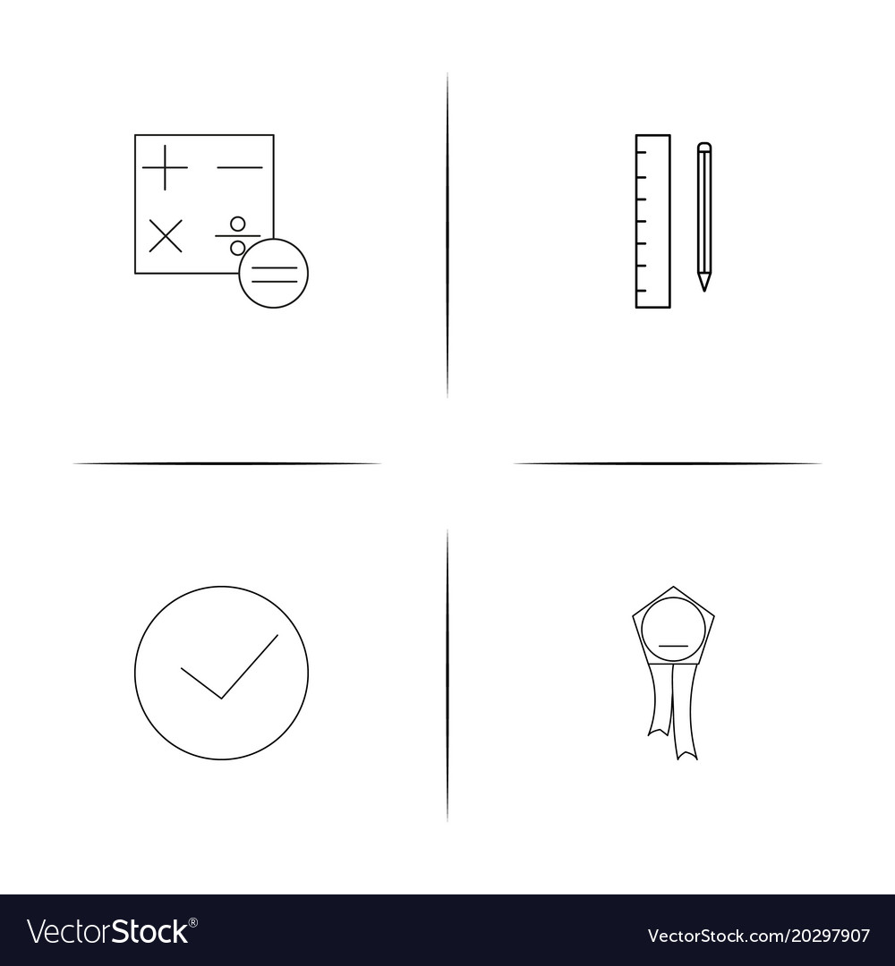 Web and text simple linear icon setsimple outline