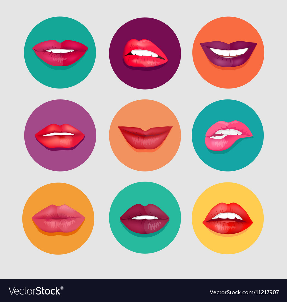 Women Lips Set Royalty Free Vector Image Vectorstock