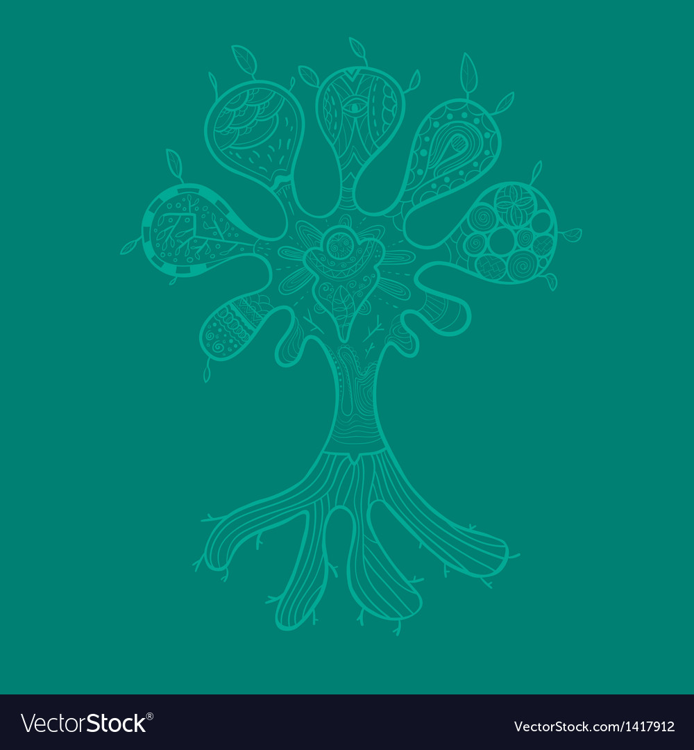 Abstract tree with ornaments for your design
