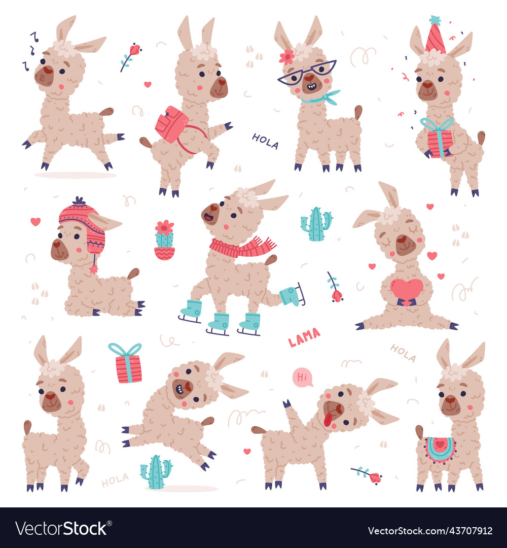 Adorable Llamas in Various Poses