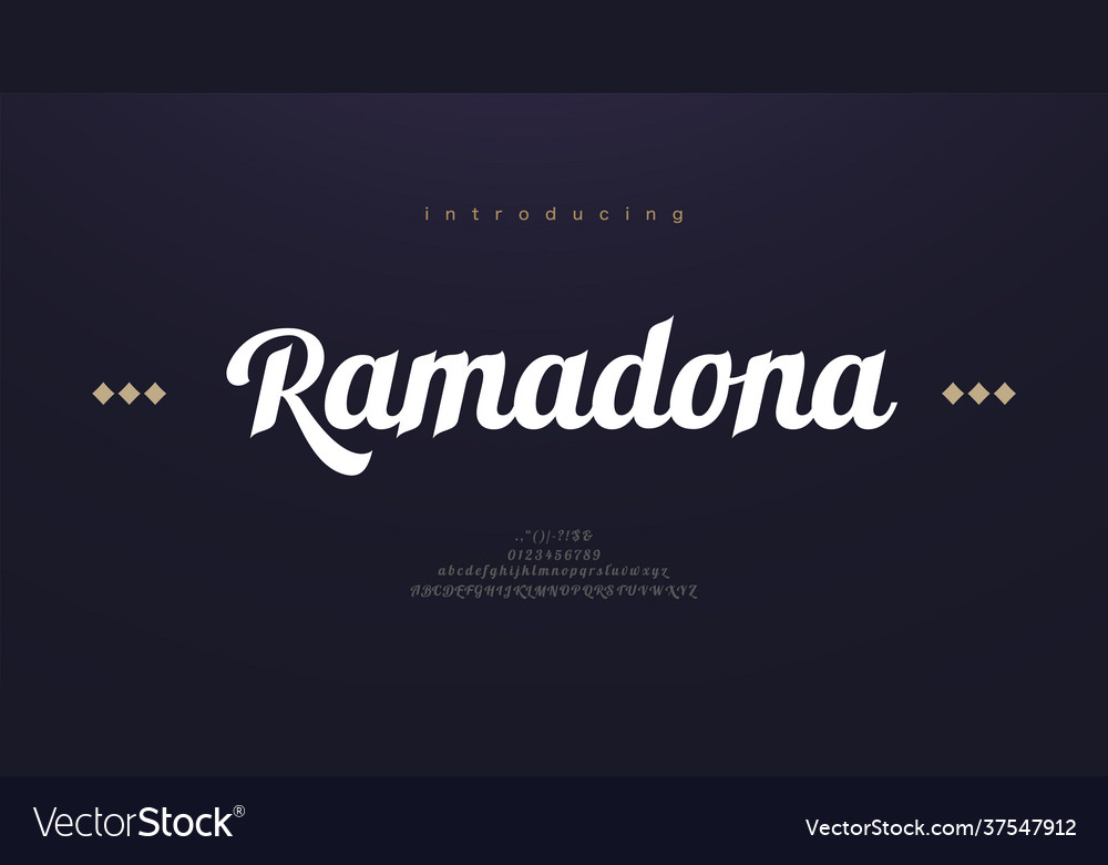 Arabic style font alphabet letters elegant vector image Arabic style font alphabet letters elegant