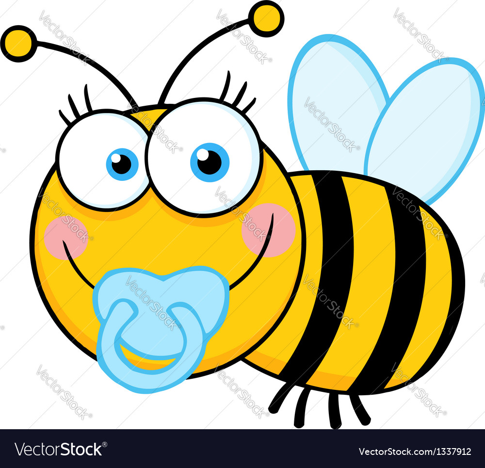 Baby Boy Bee Cartoon Mascot Character Royalty Free Vector