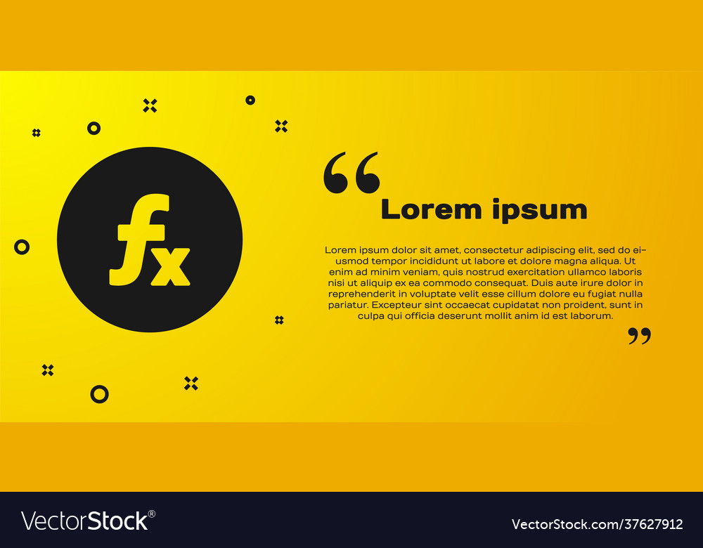 Black function mathematical symbol icon isolated vector image Black function mathematical symbol icon isolated