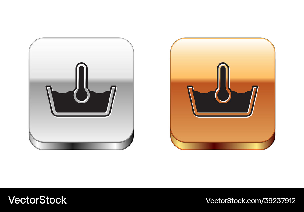 Black temperature wash icon isolated on white Vector Image