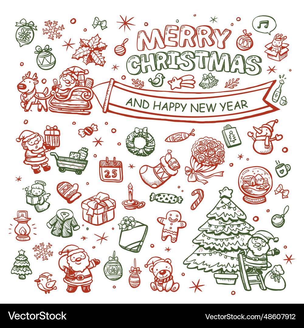 Christmas elements Royalty Free Vector Image - VectorStock