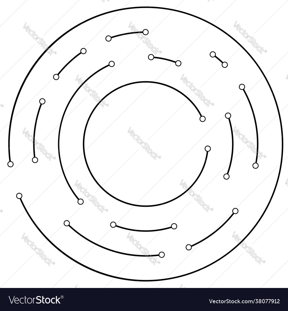 Circular radial lines with nodes points