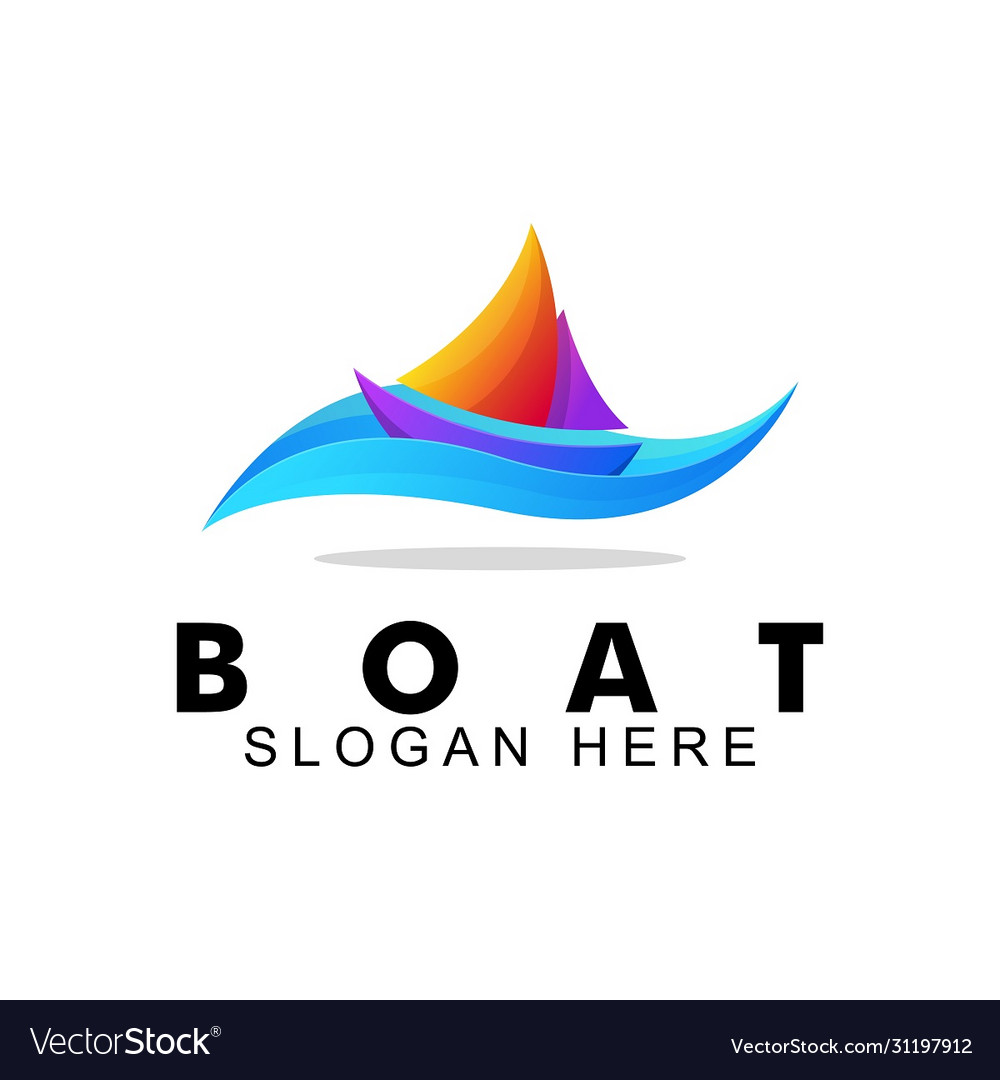 Colorful logo design with concept a boat