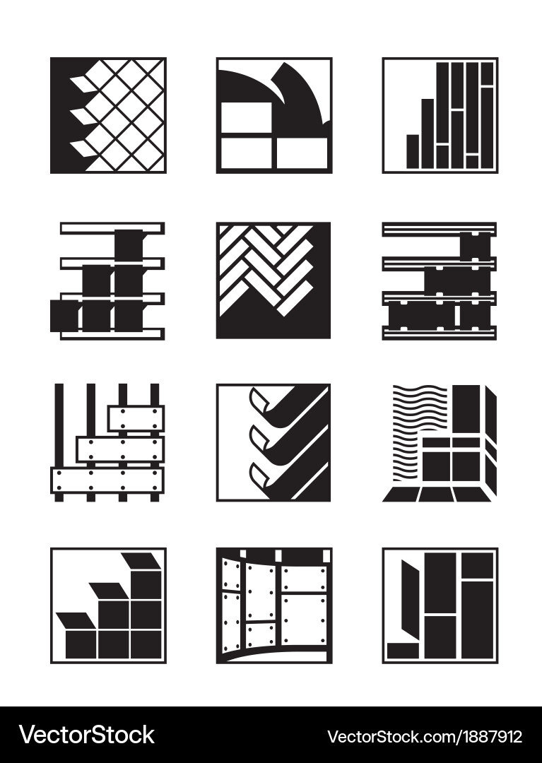 Decoration materials for interior and exterior Vector Image