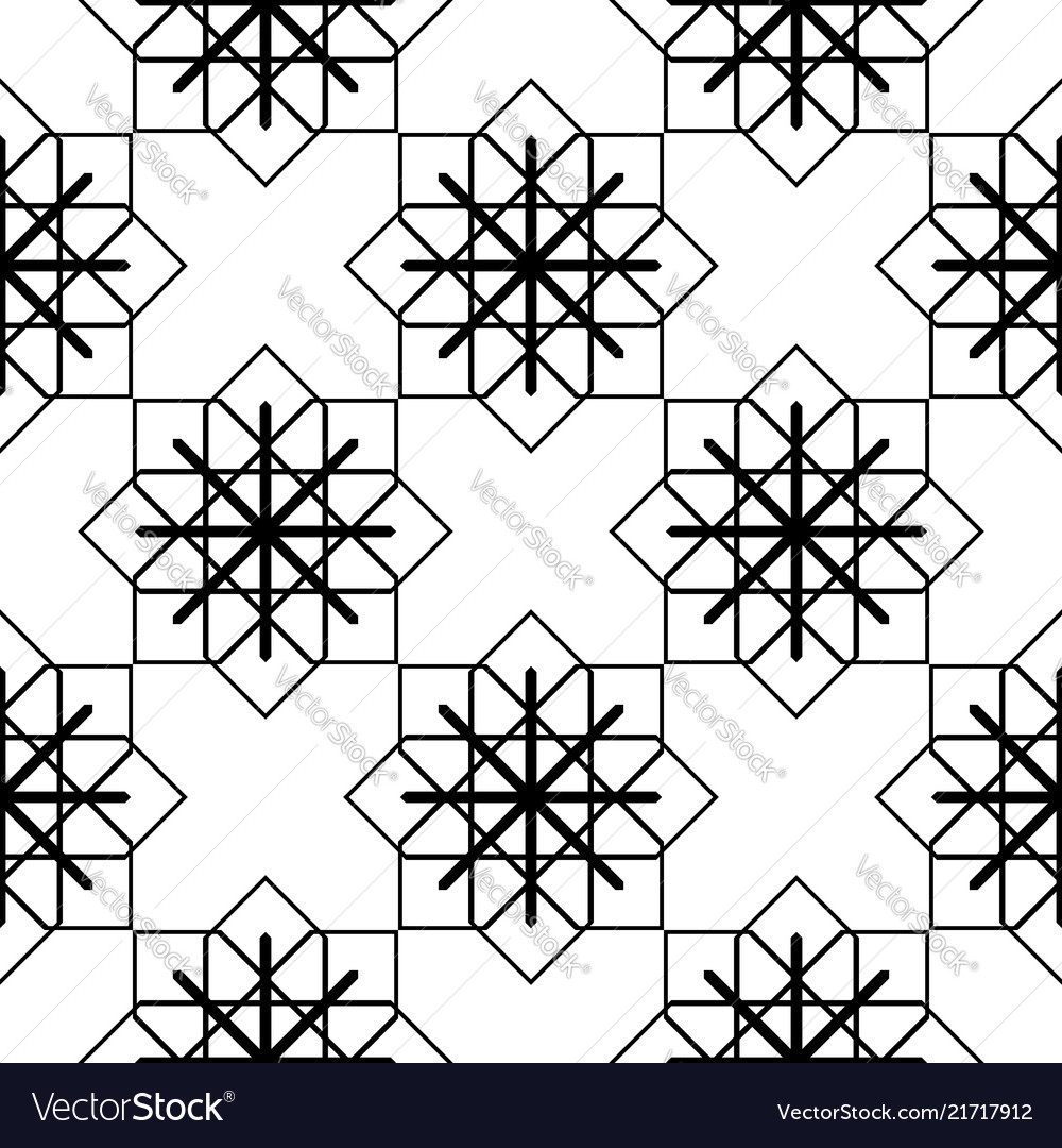 Design seamless monochrome snowflake pattern vector image Design seamless monochrome snowflake pattern