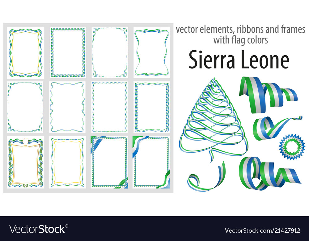 Elements ribbons and frames with flag colors