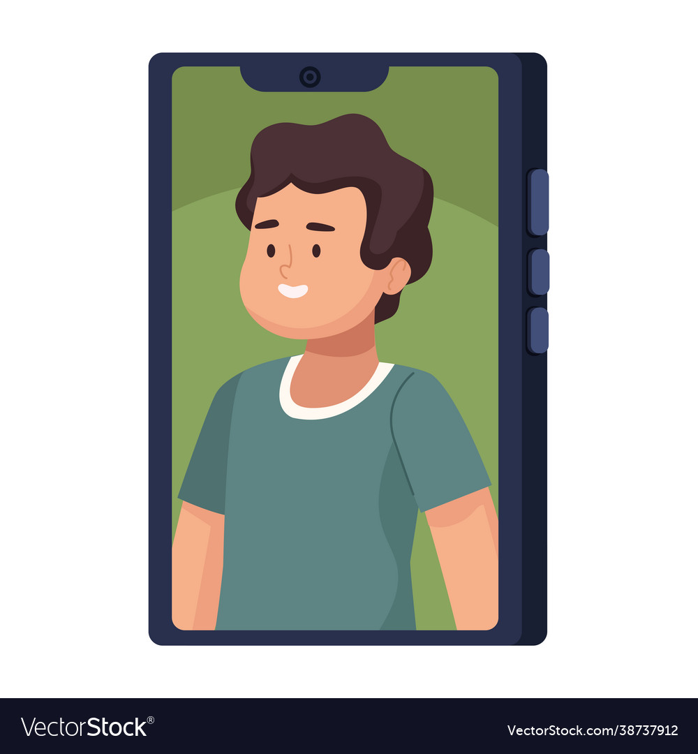 Man in smartphone