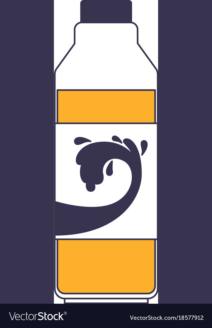 Milk bottle in color sections silhouette Vector Image