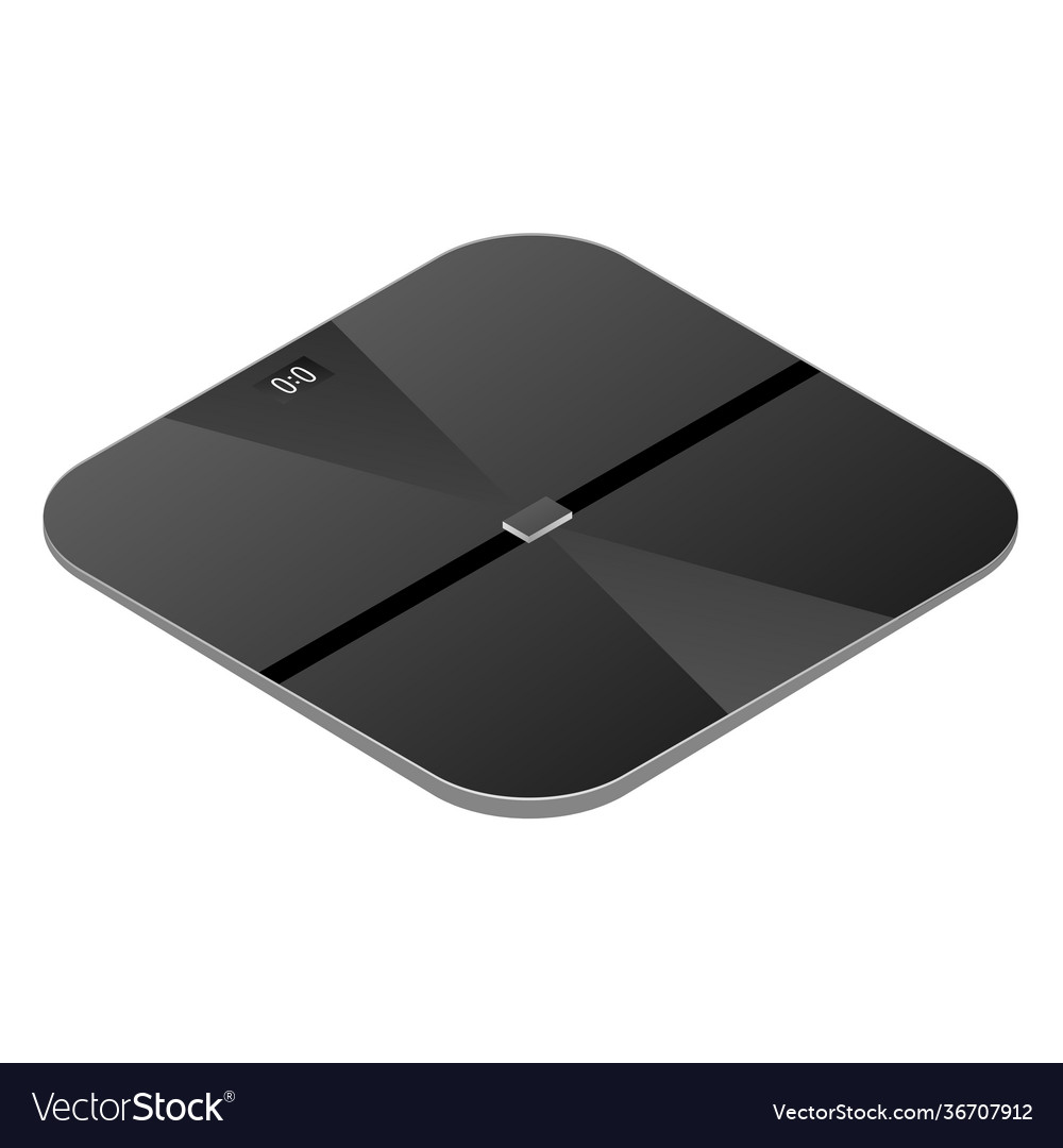 Realistic smart weight scale element in black