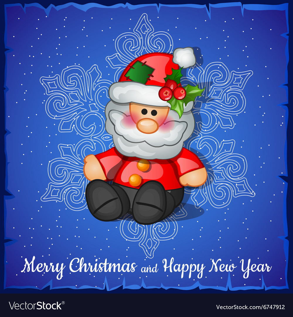 Santa claus on the snowflakes background Vector Image