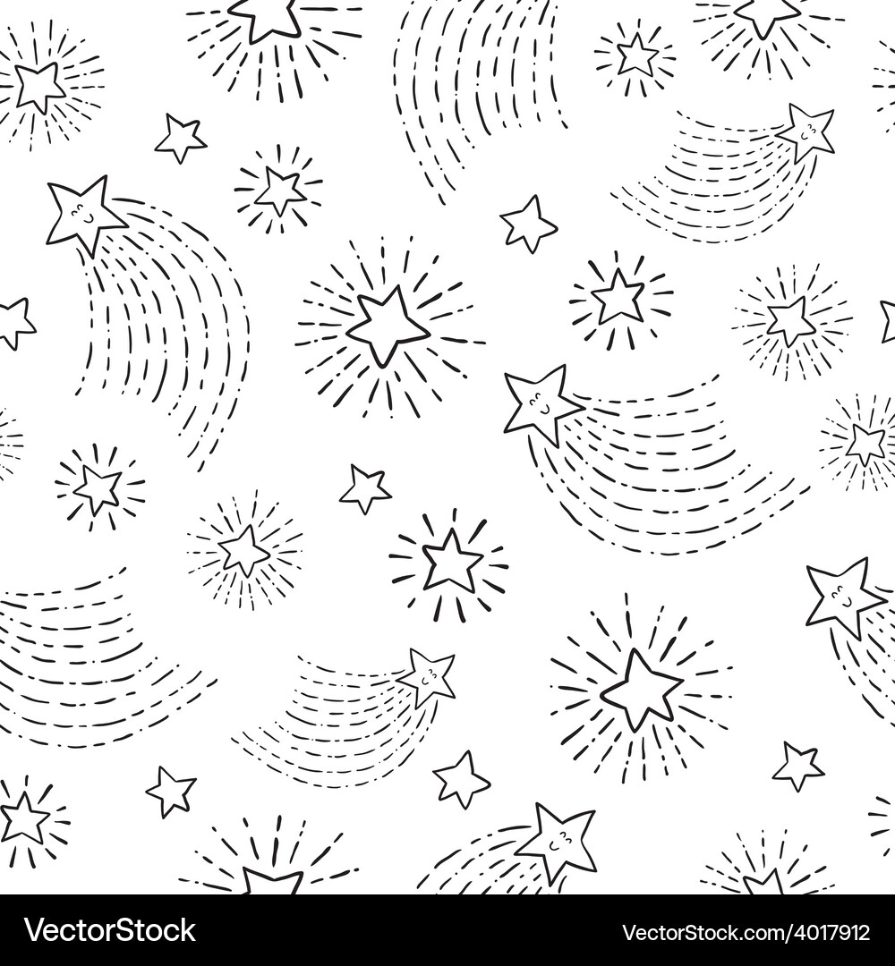 Seamless space background with planets comets Vector Image