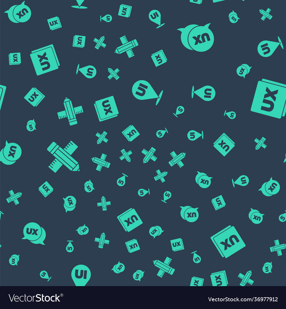 Set ui or ux design crossed ruler and pencil vector image Set ui or ux design crossed ruler and pencil