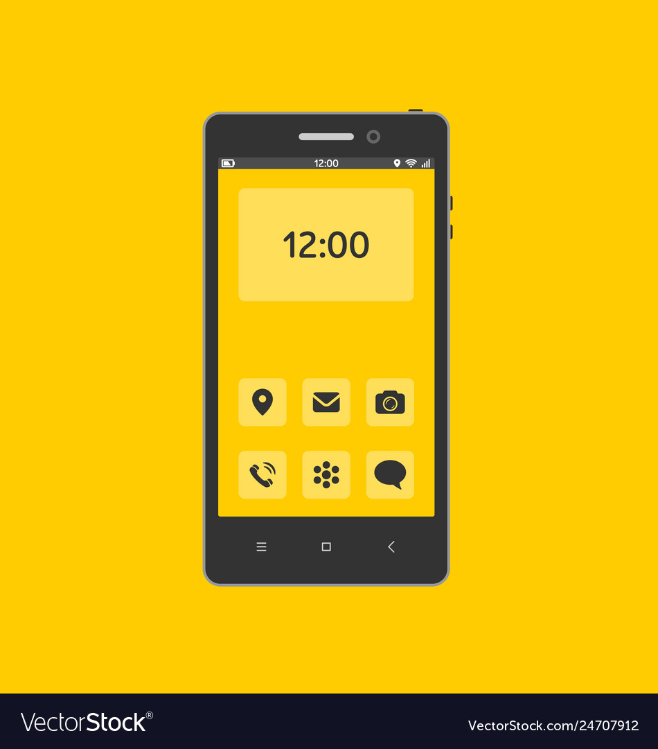 Smartphone with necessary application icons vector image Smartphone with necessary application icons