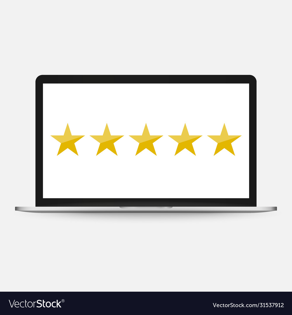 Top rating five stars on web page linear design vector image Top rating five stars on web page linear design