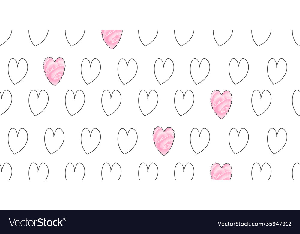 Valentines day background pattern hearts isolated