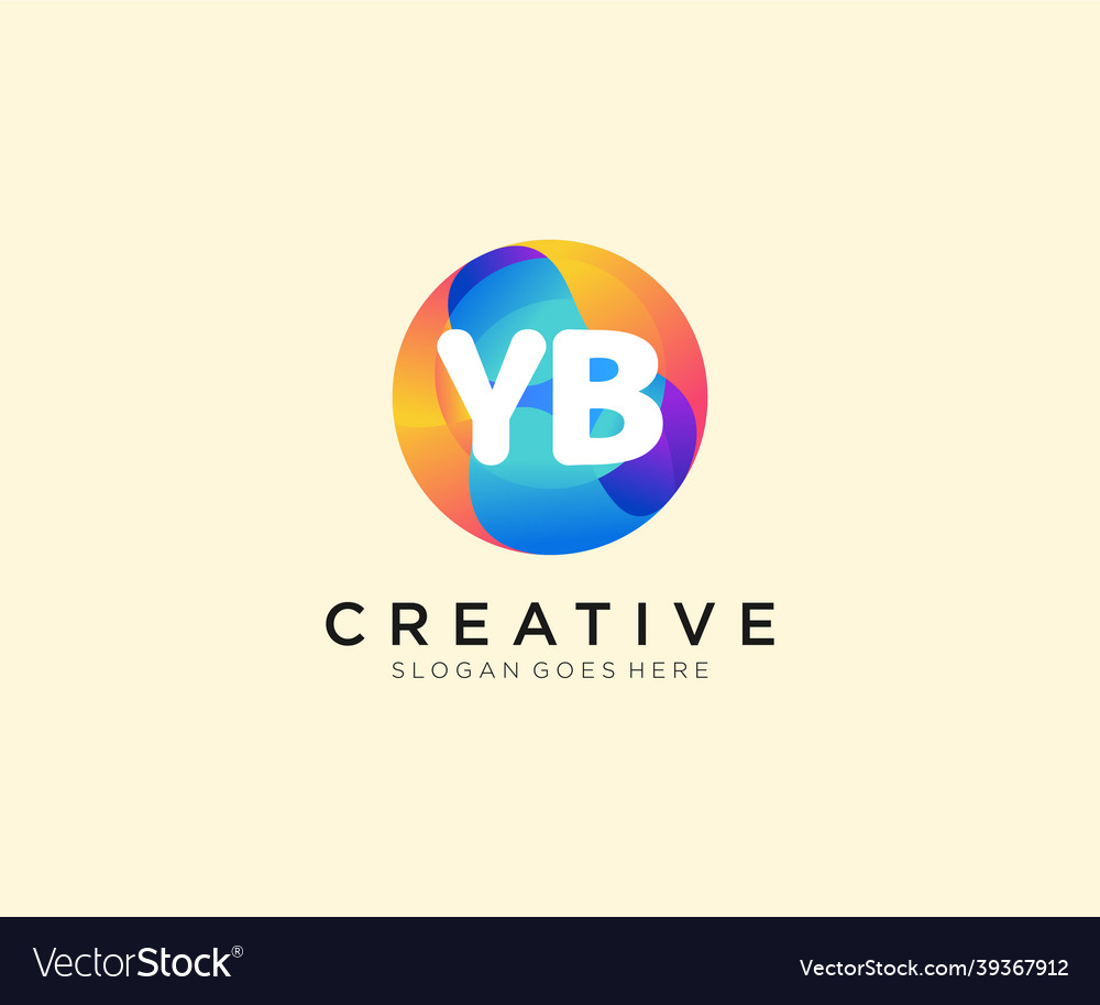 Yb initial logo with colorful circle template