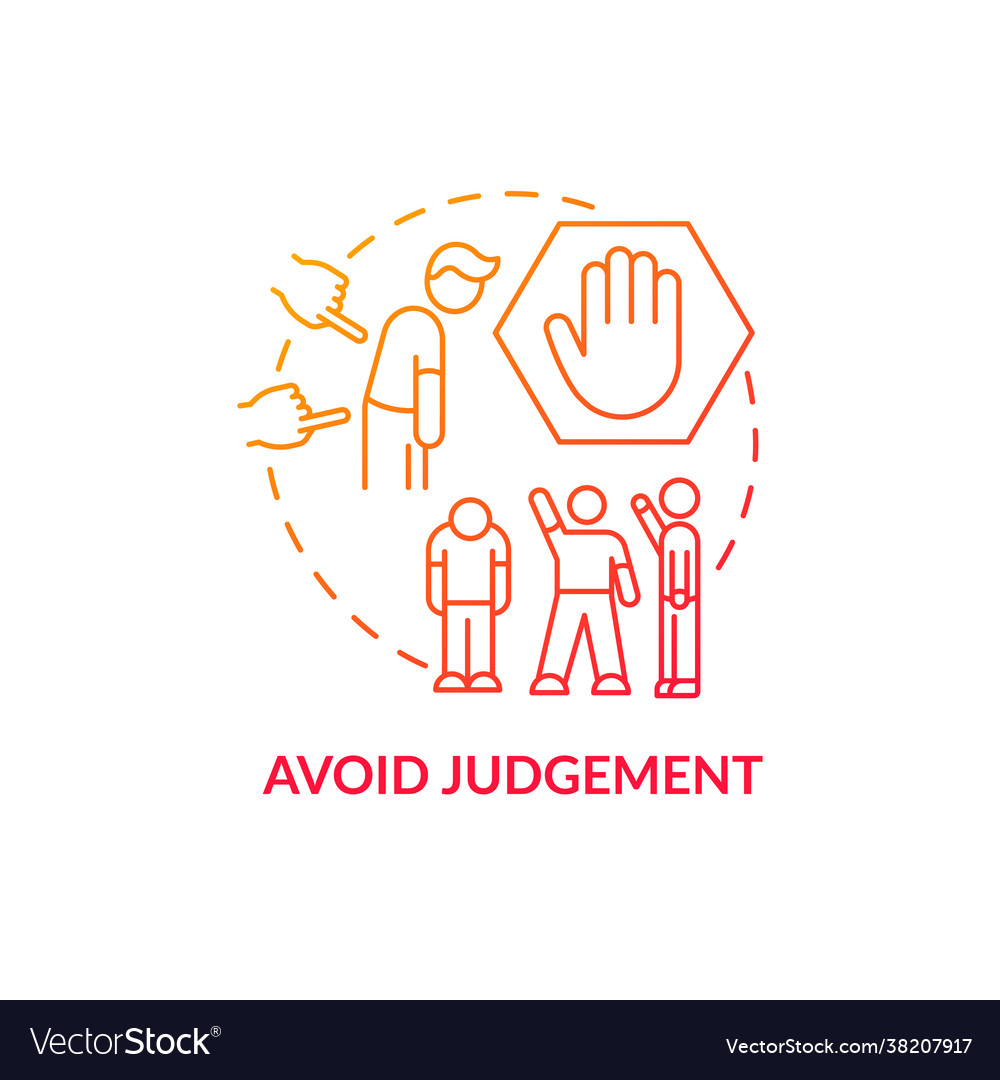 Avoid judgment concept icon