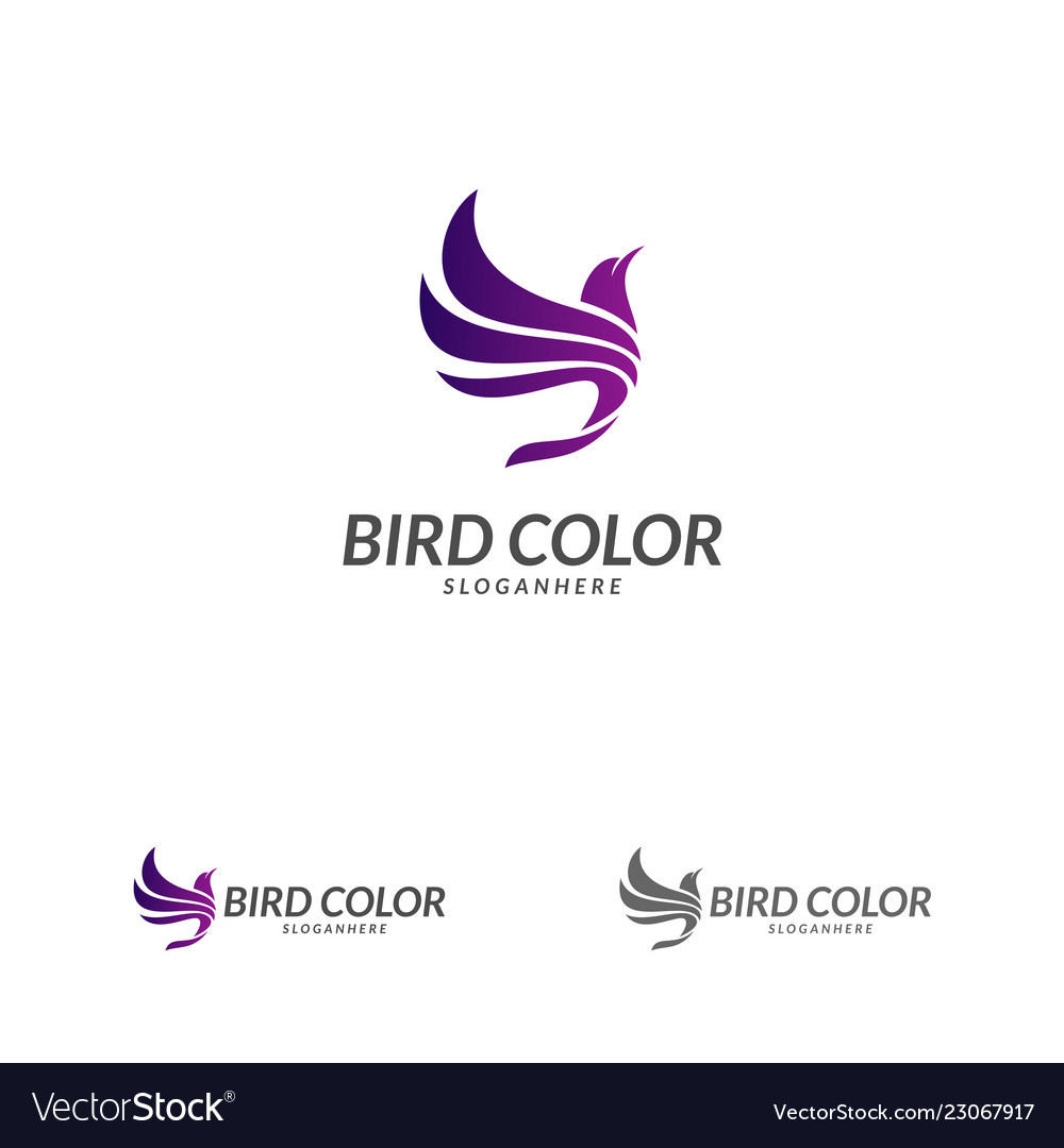 Bird logo flying design template dove