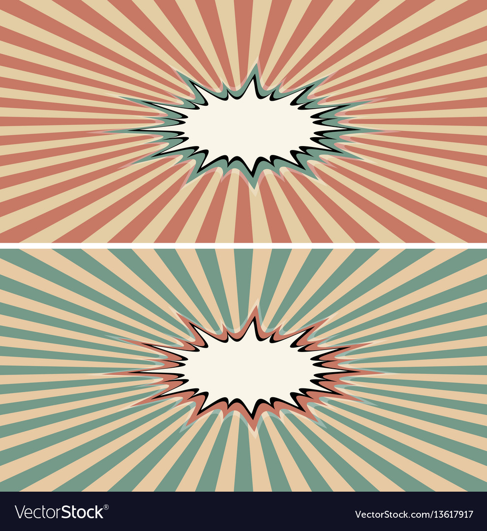 Burst rays vintage comic book explosion color Vector Image