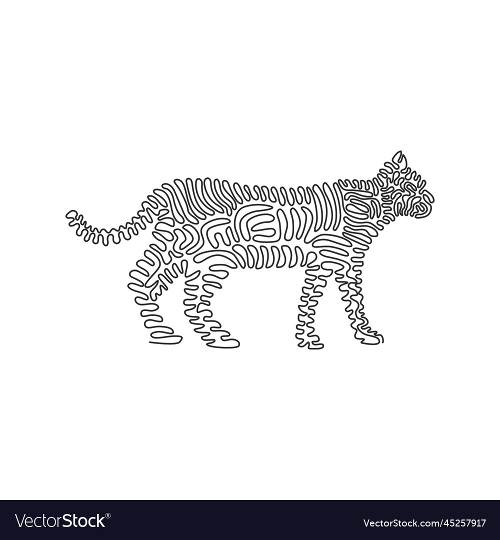 Continuous curve one line drawing of cute vector image Continuous curve one line drawing of cute