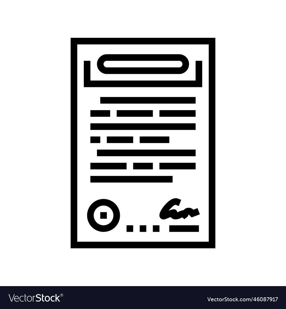 Contract paper document line icon