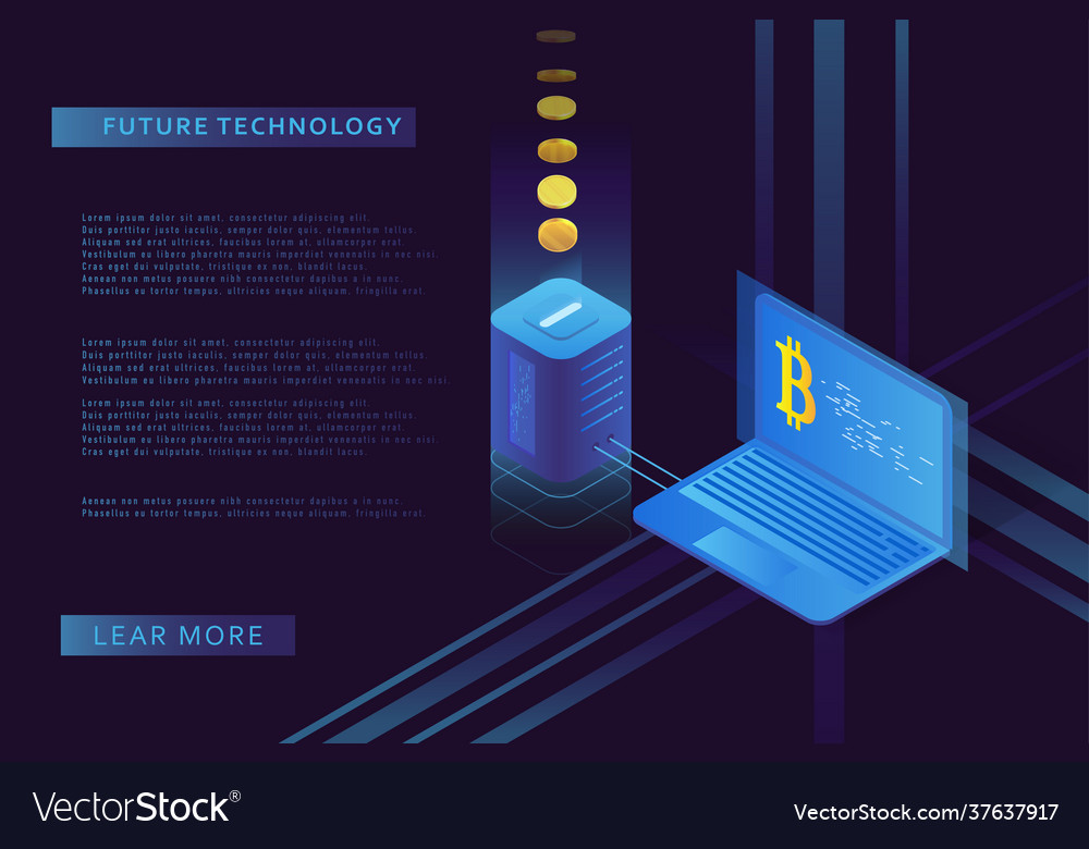 Cryptocurrency and blockchain vector image Cryptocurrency and blockchain