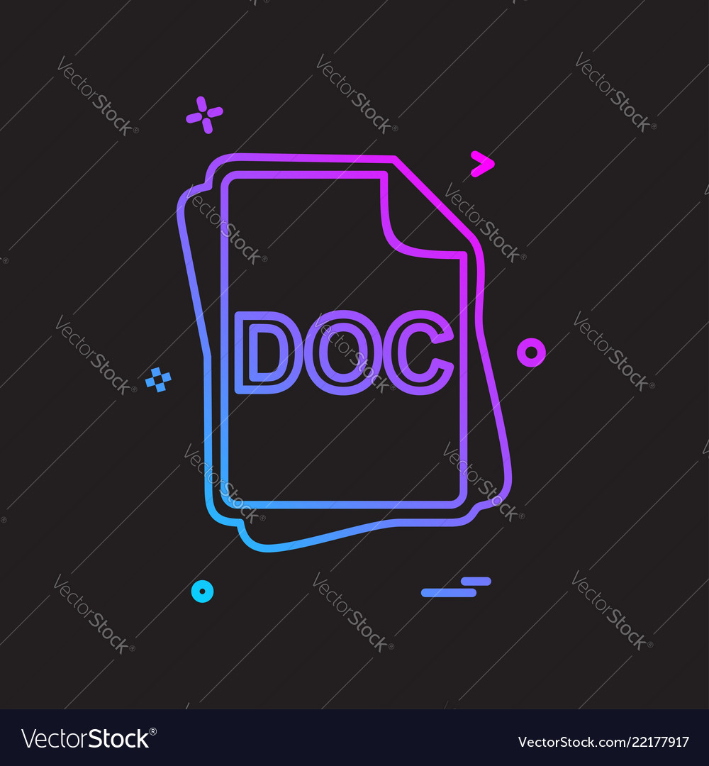 Doc file type icon design Vector Image Doc file type icon design