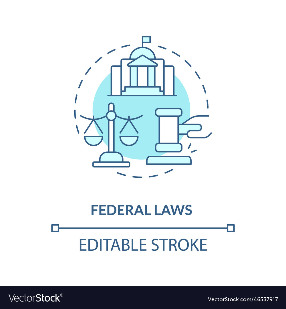 Federal laws blue concept icon Royalty Free Vector Image