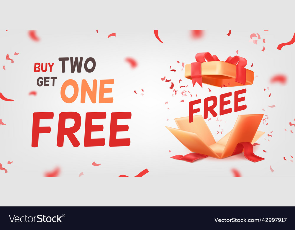 Free prize 3d giveaway gifts shopping offer Vector Image