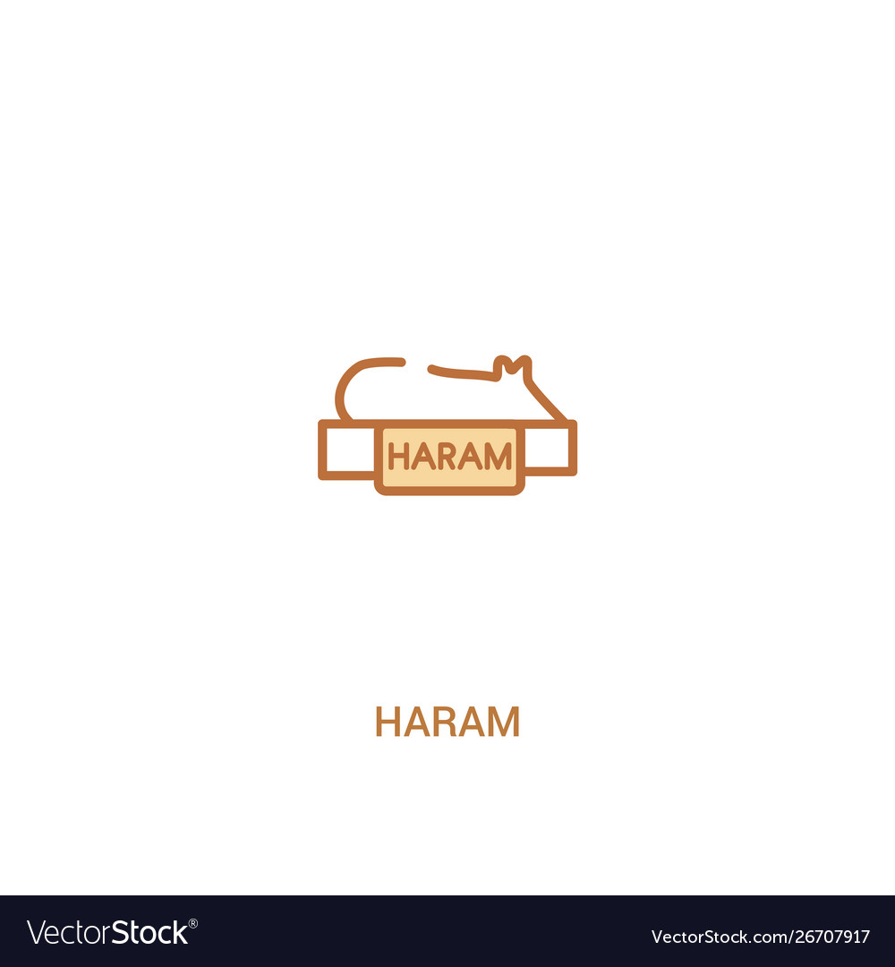 Haram concept 2 colored icon simple line element