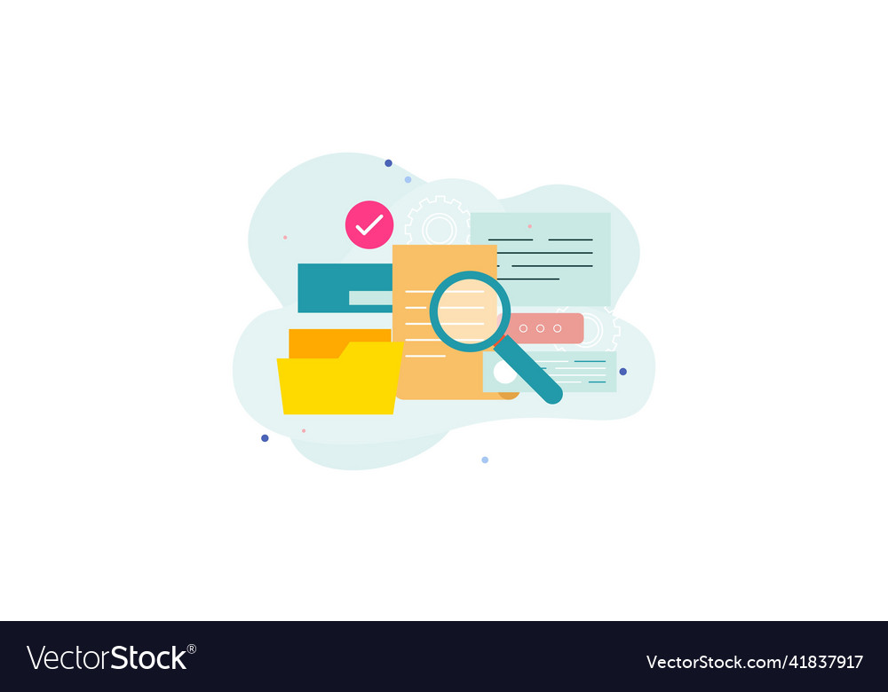 Magnifying glass with file searching