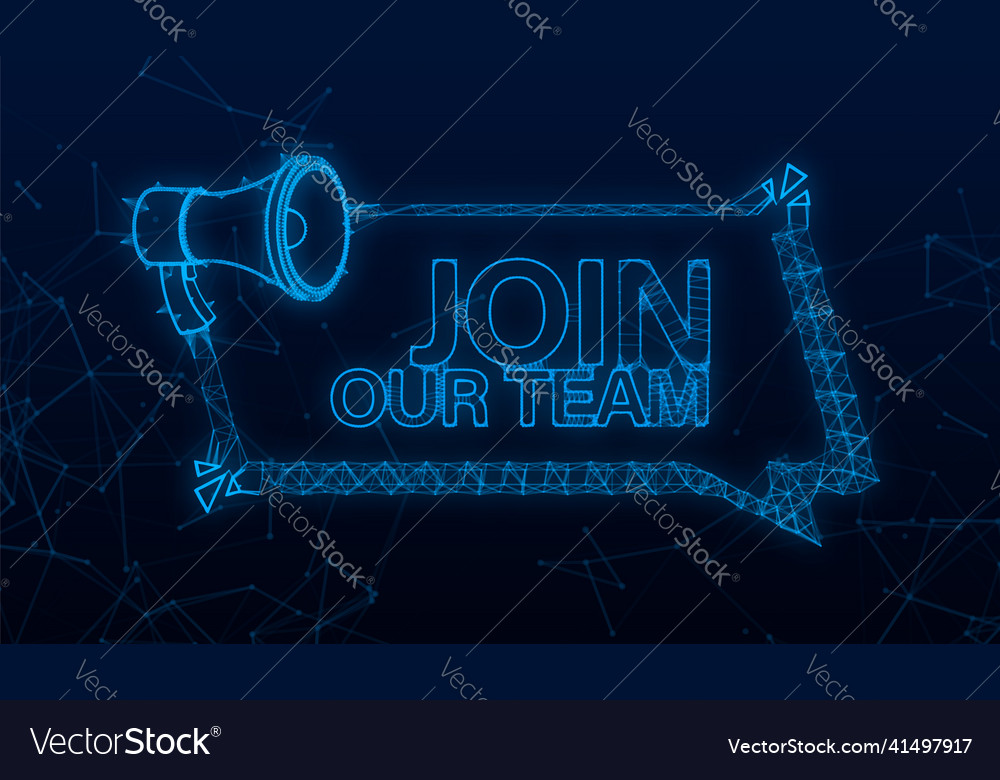 Megaphone hand business concept with text join