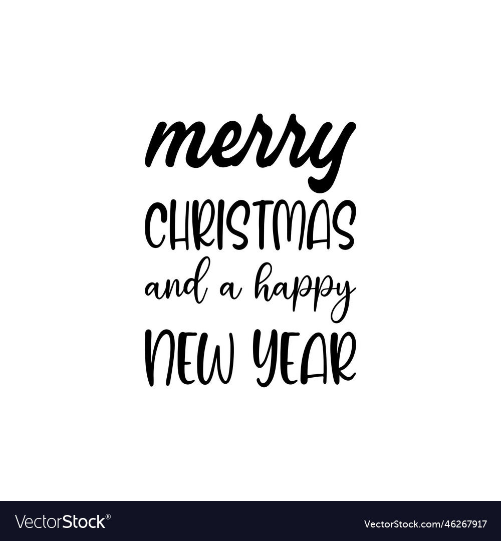 Merry christmas and a happy new year black Vector Image