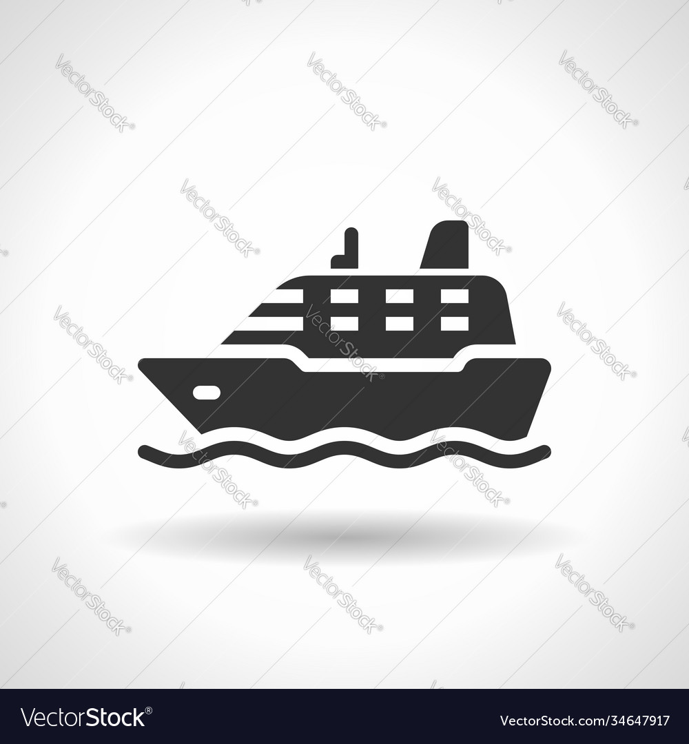 Monochromatic ship icon with hovering effect vector image Monochromatic ship icon with hovering effect