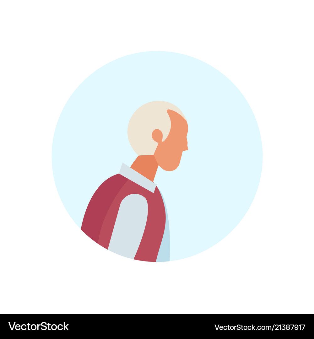 Old man profile avatar elderly grandfather Vector Image