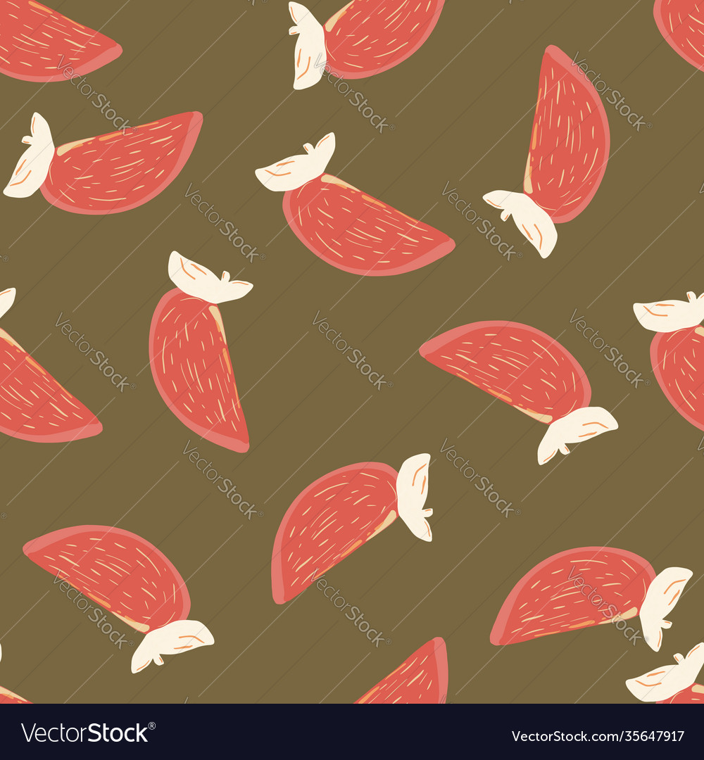 Pastel food seamless pattern with pink persimmon