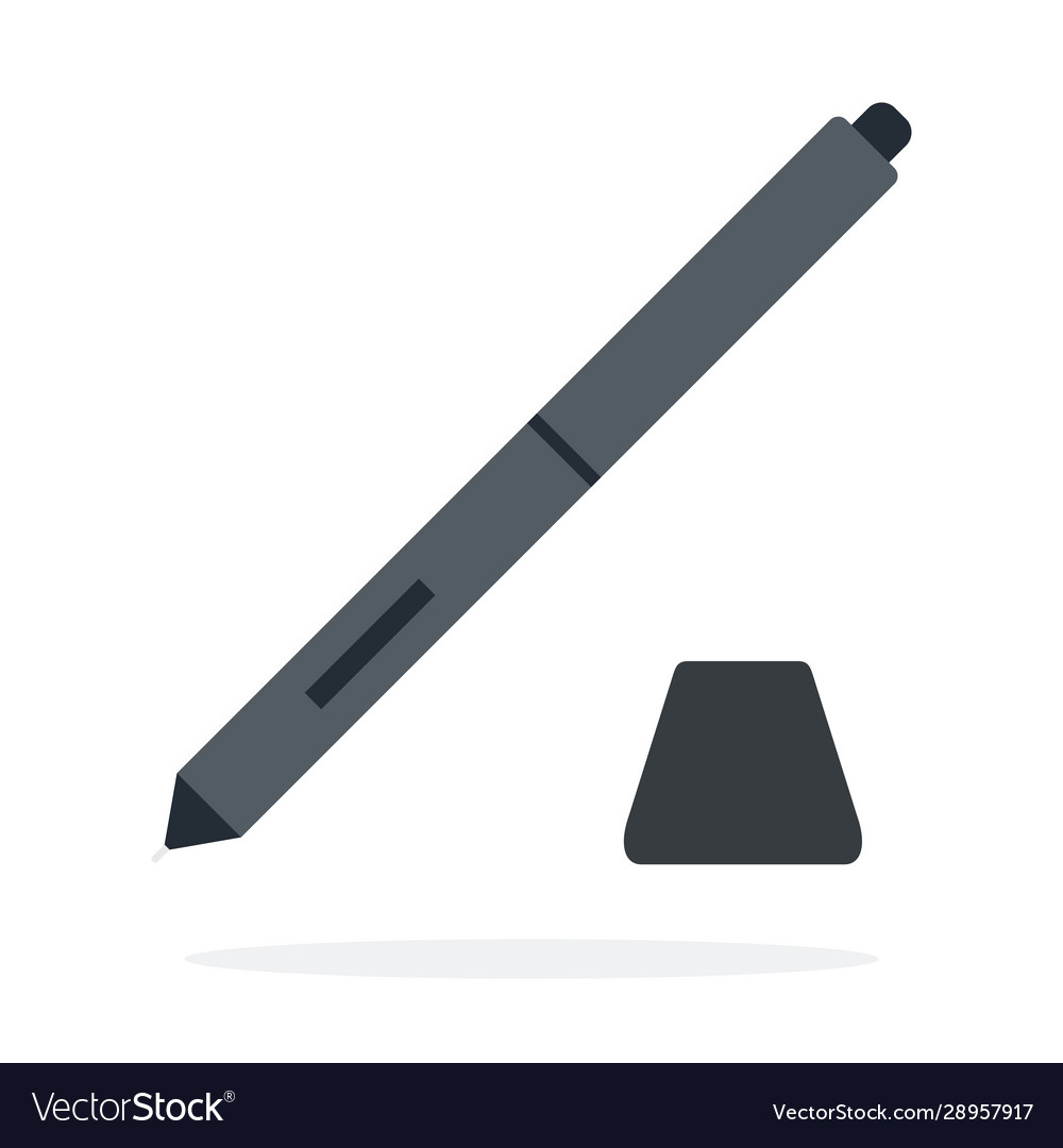 Pen for graphic design flat isolated