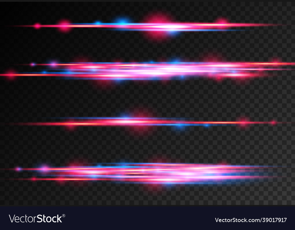 Red blue motion line horizontal light rays Vector Image