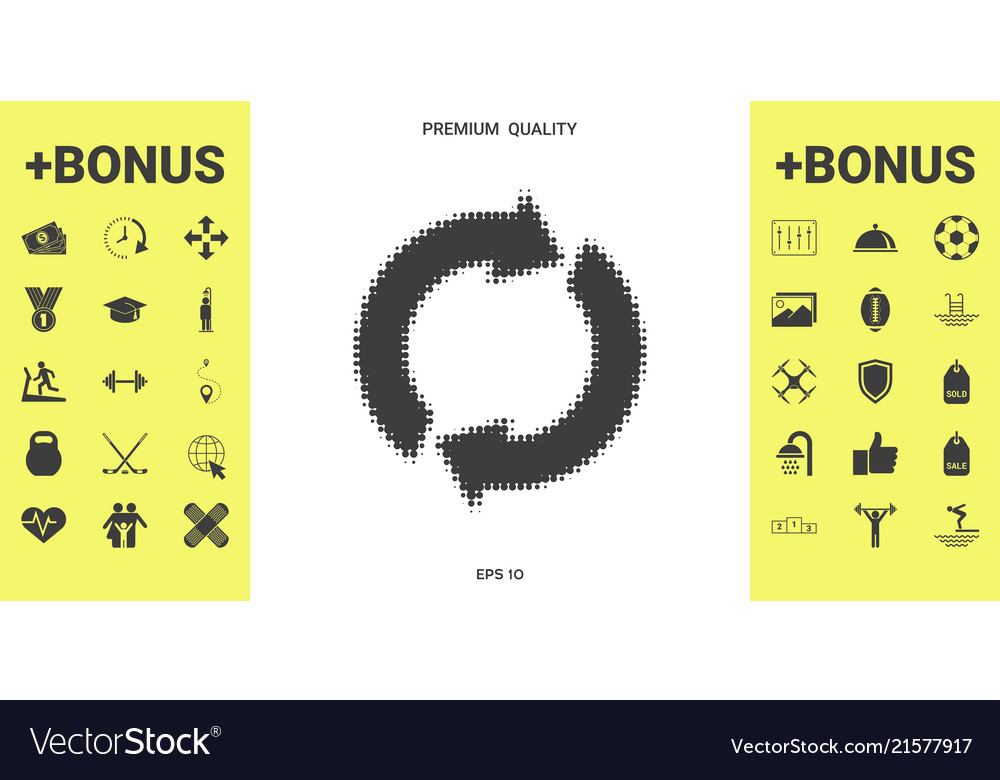 Reset button reload arrows - halftone logo