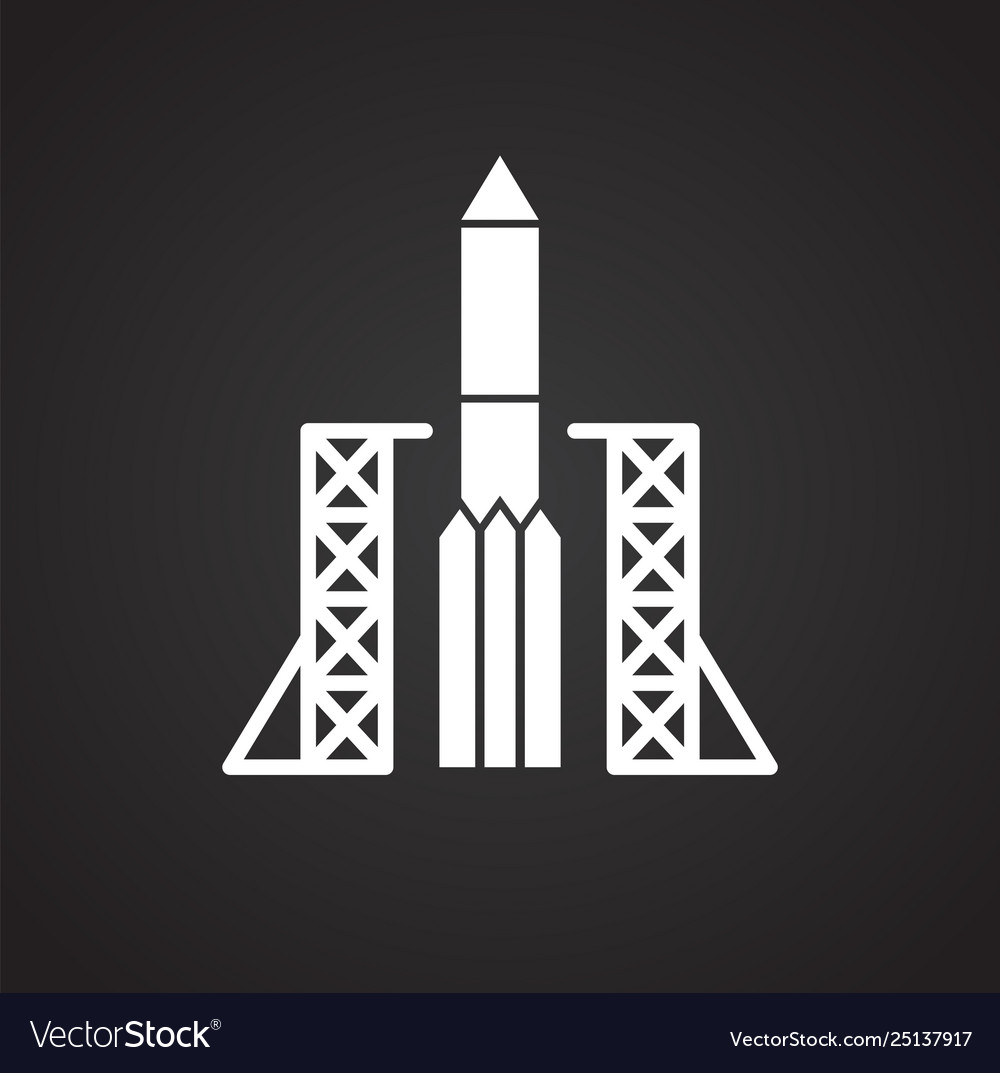Rocket icon on background for graphic and web vector image Rocket icon on background for graphic and web