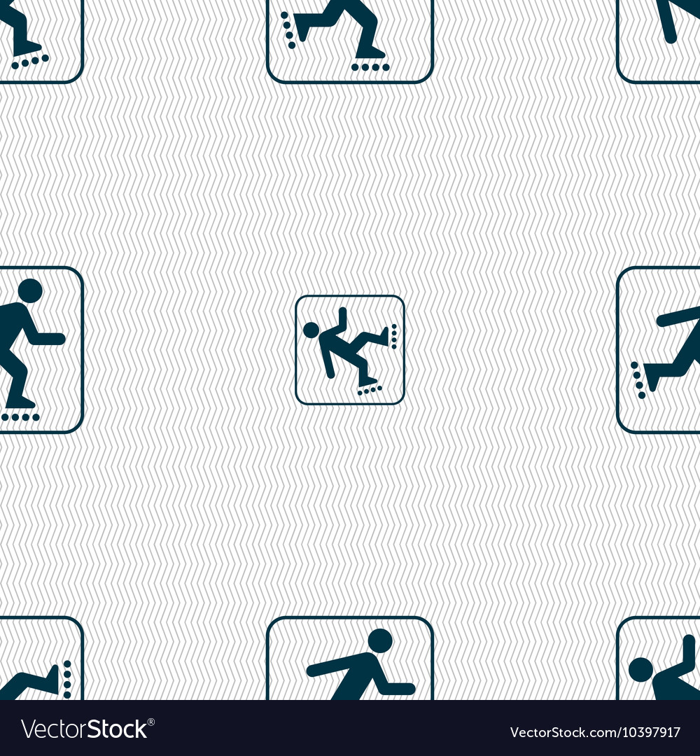 Roller skating sign seamless pattern Royalty Free Vector