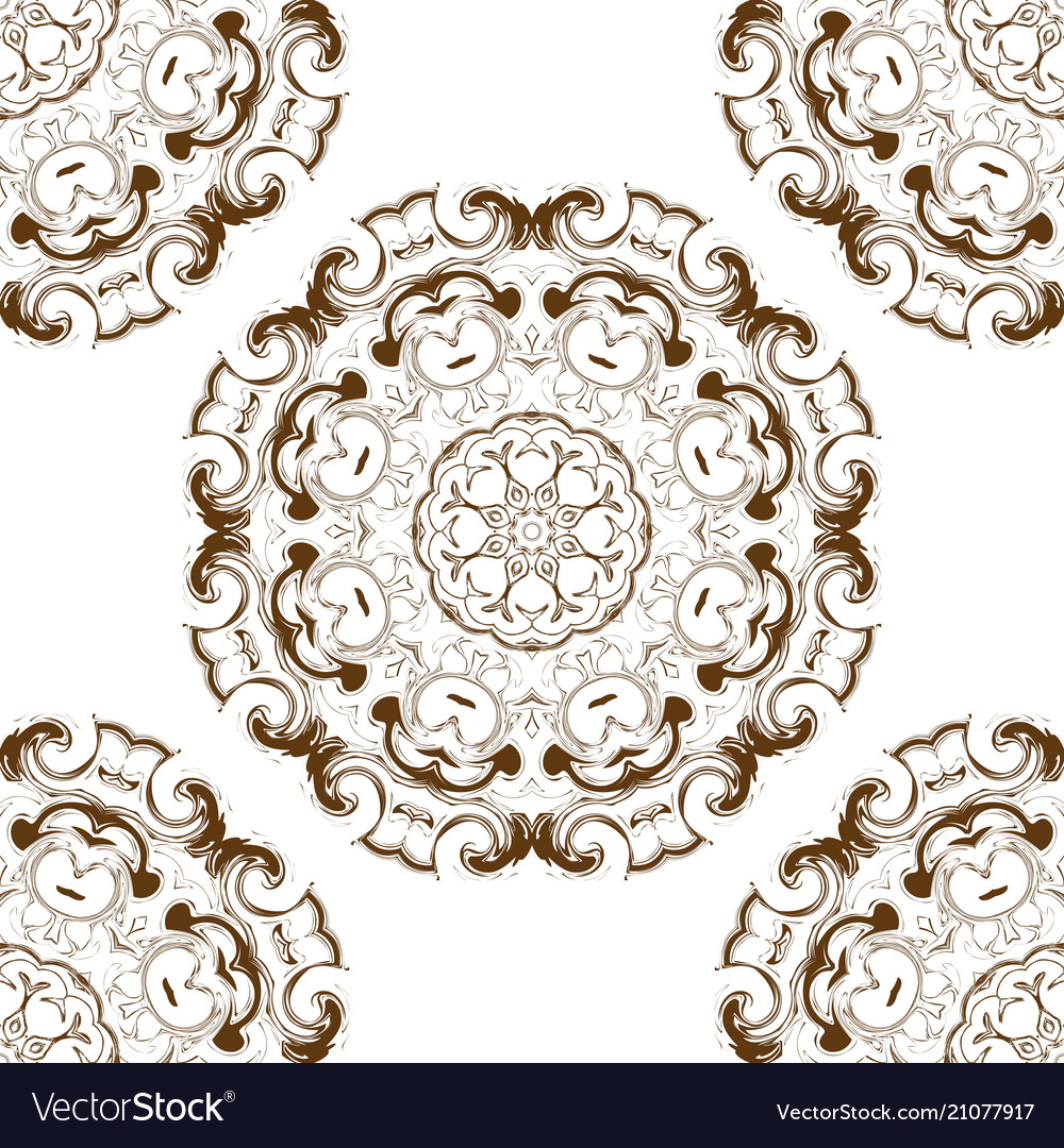 Seamless pattern circular stylish background vec vector image Seamless pattern circular stylish background vec